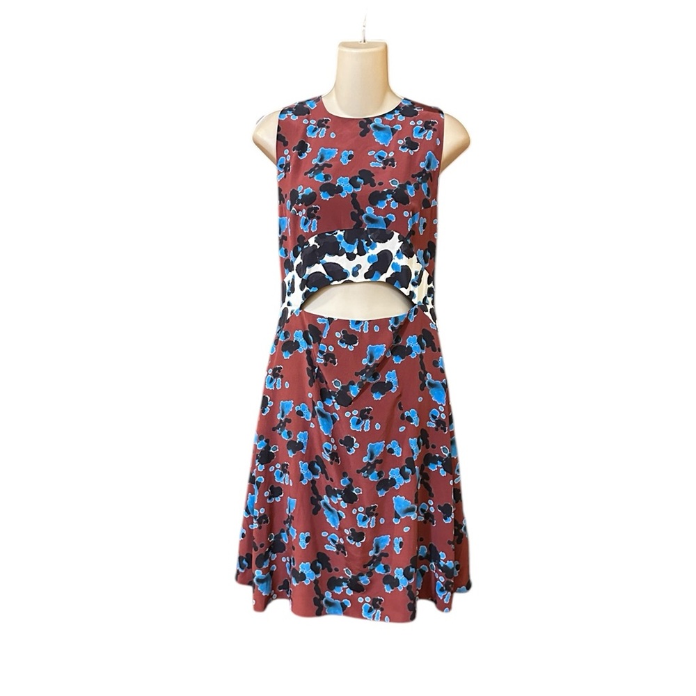 Tanya Taylor "Mallory" dress‎ in ink-dot-print georgette NWT